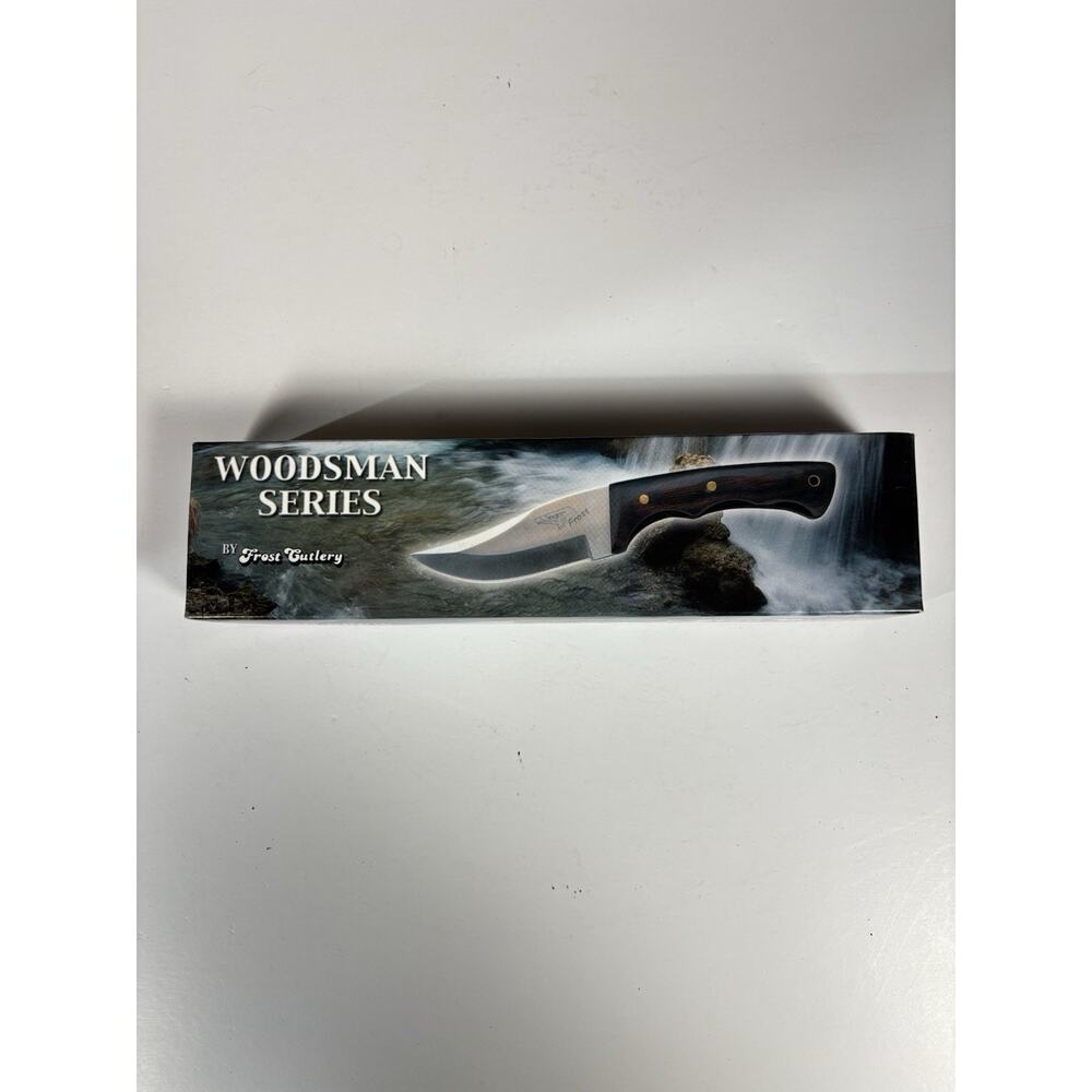 New. 8" Woodsman Series Clip Point Blade Knife With Sheath Frost Cutlery